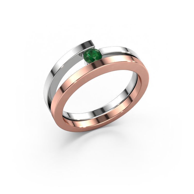 Ring Sandy 585 rose gold emerald 3.4 mm