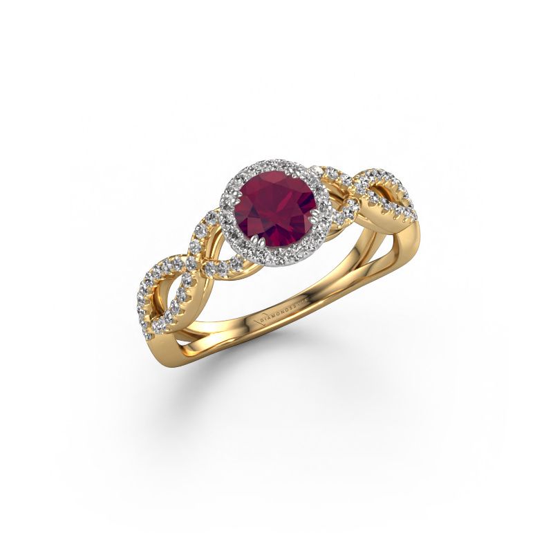 Verlobungsring Dionne rnd 585 Gold Rhodolit 5 mm