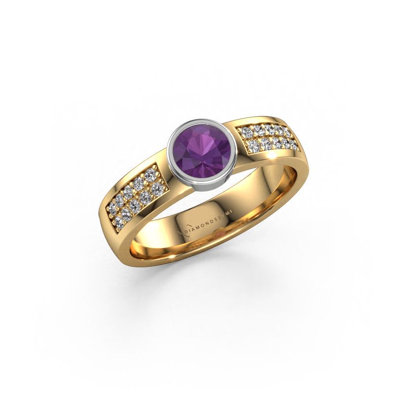 Verlobungsring Ise 3 585 Gold Amethyst 4.7 mm