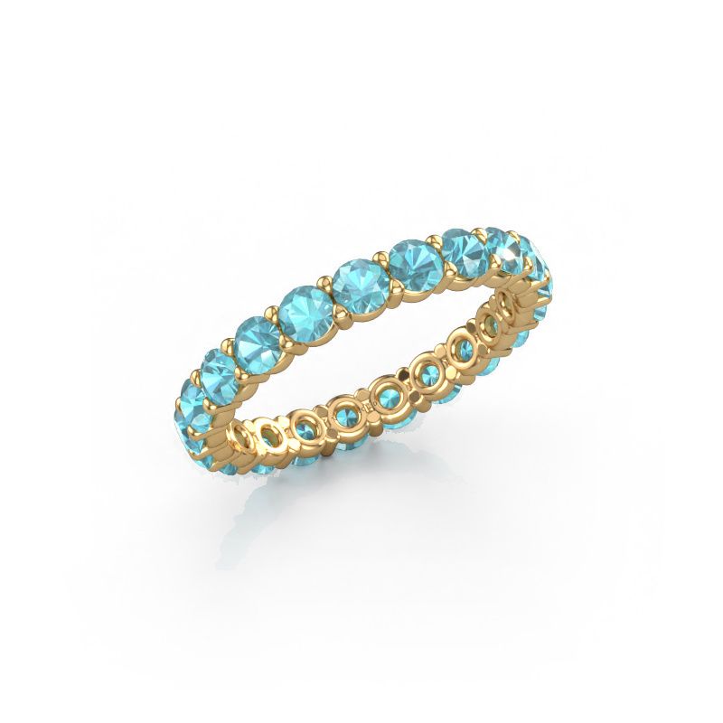 Bague Heddy rnd 2.9 585 or jaune topaze bleue 2.9 mm