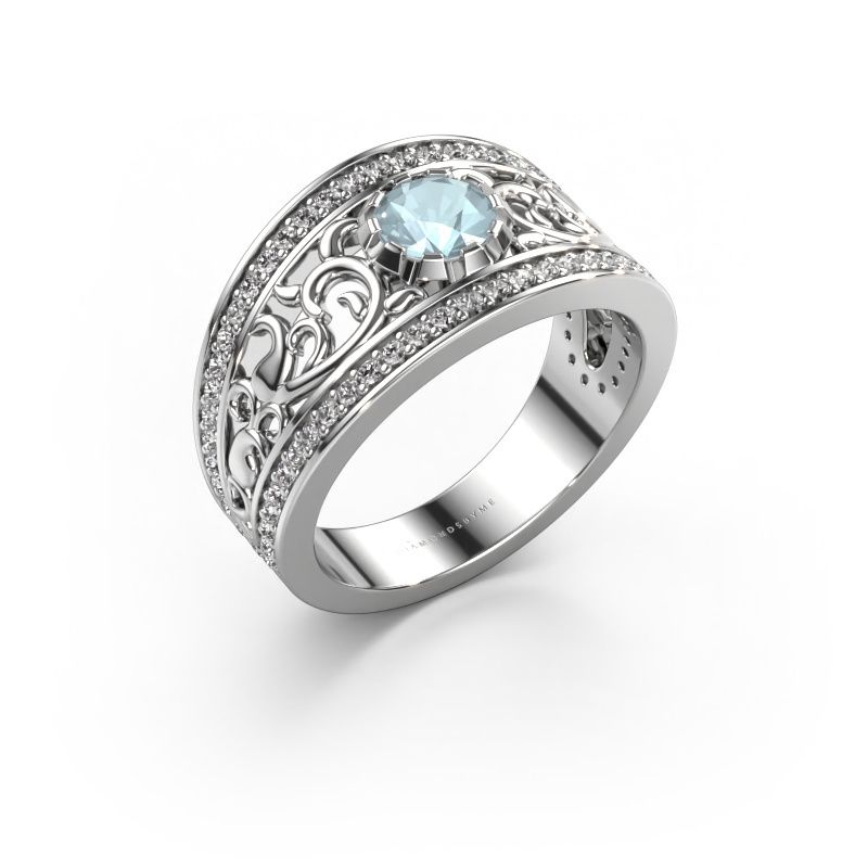 Ring Marilee 585 Weißgold Aquamarin 5 mm