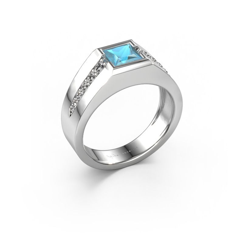 Pinky ring Simon 950 platinum blue topaz 4.5 mm