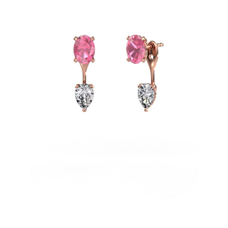 Ohrhänger Kate OVL-PER 585 Roségold Pink Saphir 7x5 mm