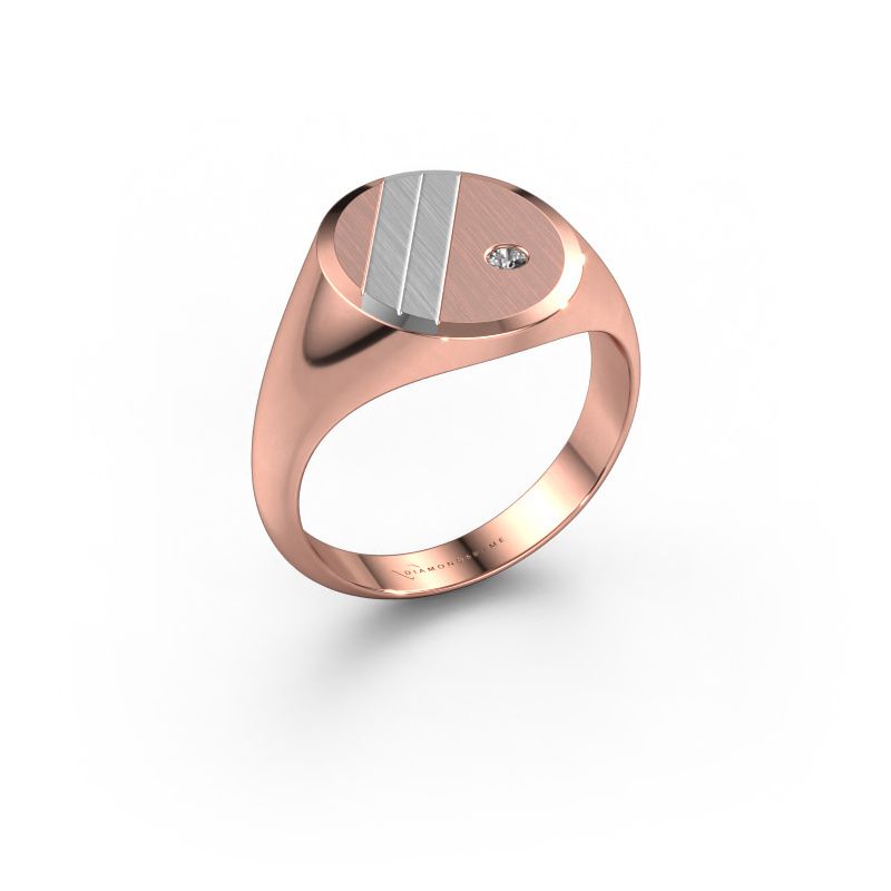 Siegelring Wesley 3 585 Roségold Lab-grown Diamant 0.03 crt