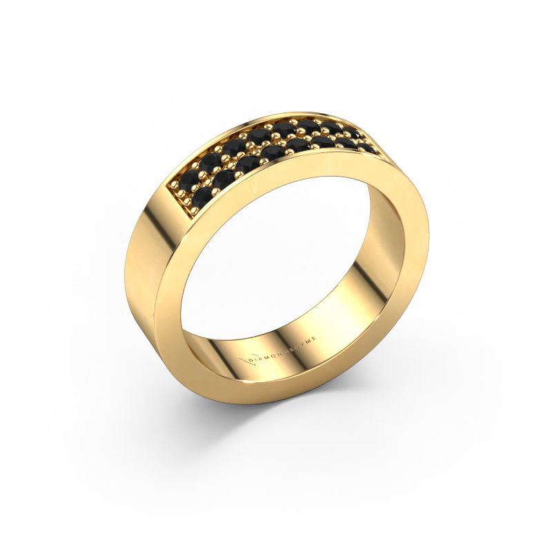 Bague superposable Catharina 5 585 or jaune diamant noir 0.384 crt