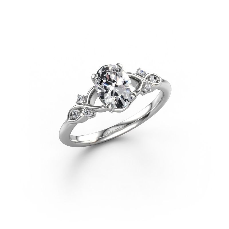 Engagement ring Azra OVL 950 platinum lab-grown diamond 1.154 crt