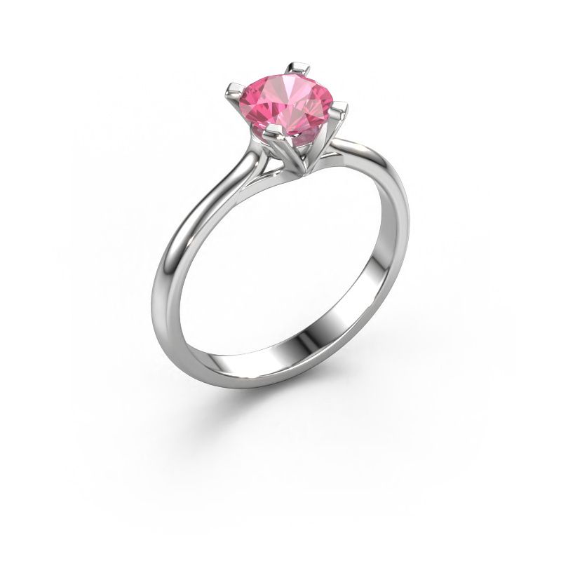 Bague de fiançailles Isa 1 950 platine saphir rose 5.7 mm