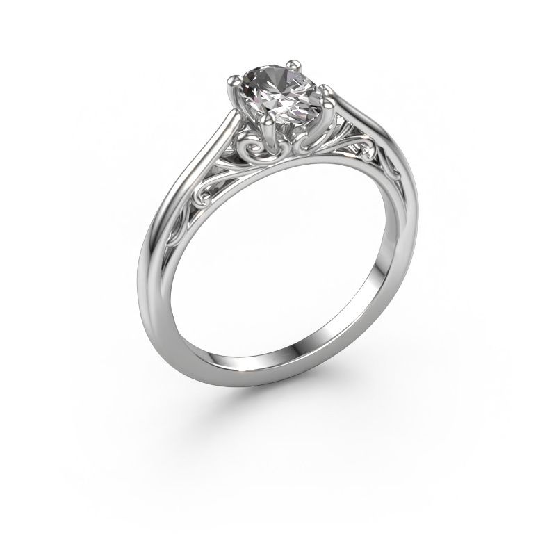 Engagement ring Shannon ovl 585 white gold lab grown diamond 0.80 crt