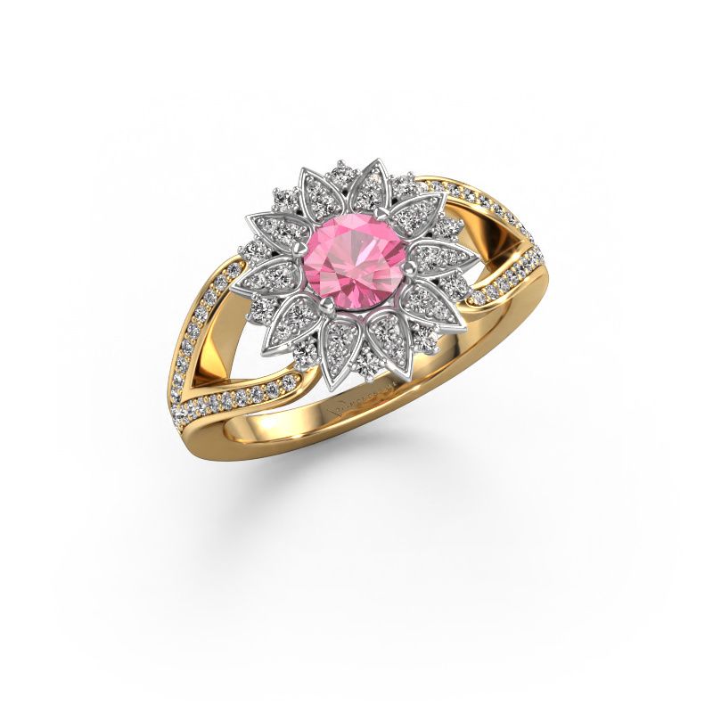 Ring Chasidy 2 585 gold pink sapphire 5 mm