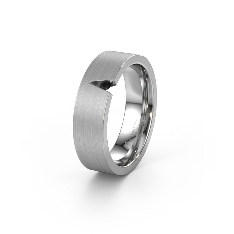 Ehering WH2023L 585 Weißgold Schwarz Diamant ±6x2 mm