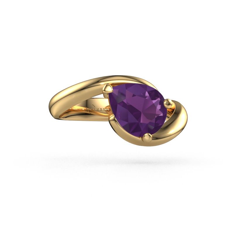 Engagement ring Aida PER 585 gold amethyst 9x7 mm