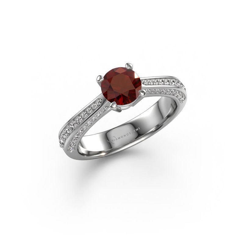 Verlobungsring Ruby rnd 950 Platin Granat 5.7 mm
