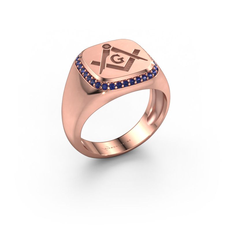 Men's ring Johan 1 585 rose gold sapphire 1.2 mm