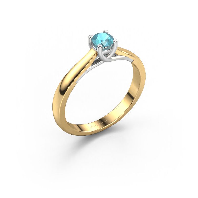 Engagement ring Mia 1 585 gold blue topaz 4 mm