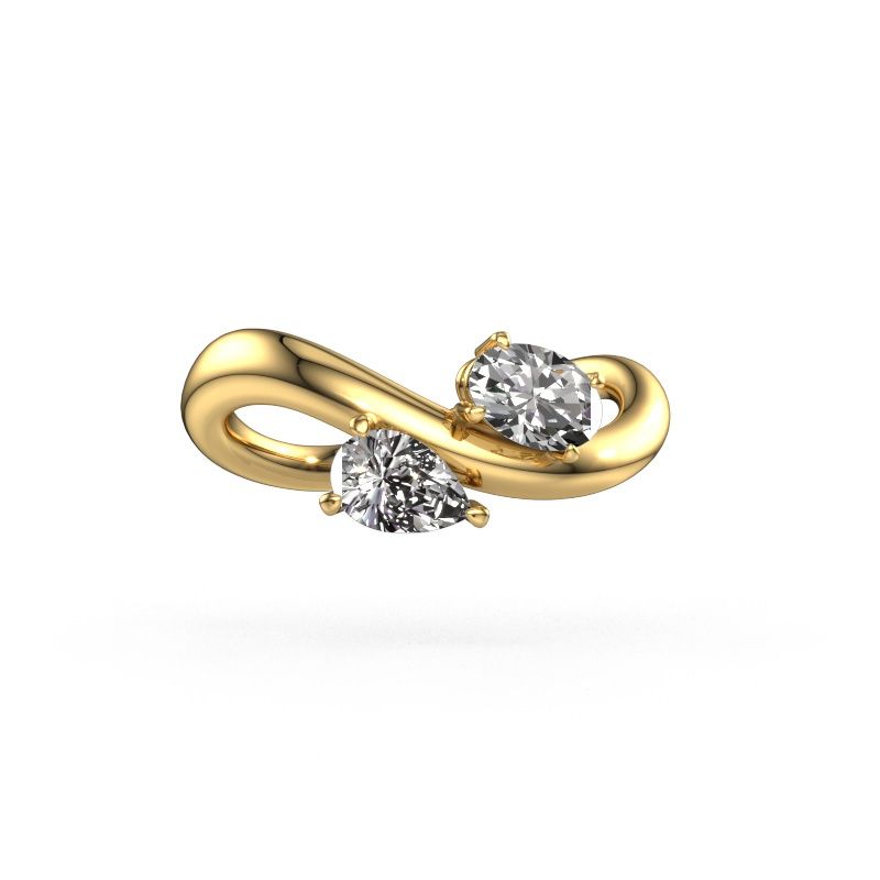 Engagement ring Chloe OVL-PER 585 gold diamond 0.85 crt