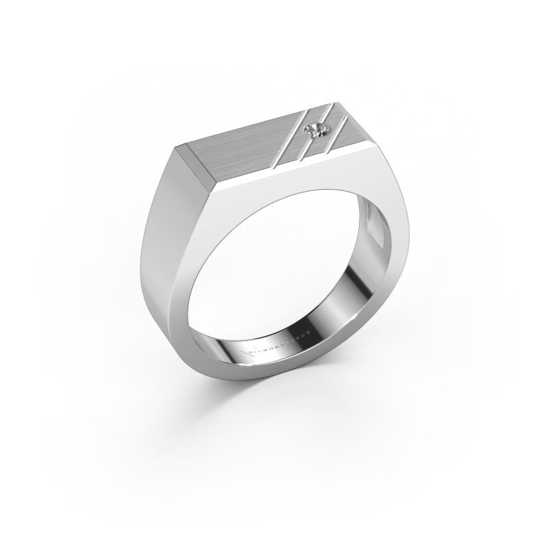 Herrenring Dree 5 585 Weißgold Zirkonia 2.4 mm