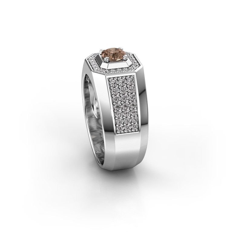 Image of Men's ring Pavan 925 silver brown diamond 1.088 crt