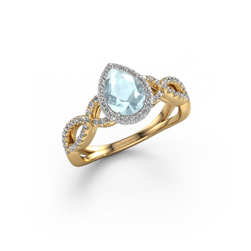 Verlobungsring Dionne pear 585 Gold Aquamarin 7x5 mm
