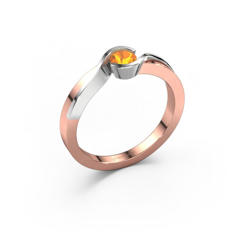 Bague Lola 585 or rose citrine 4 mm