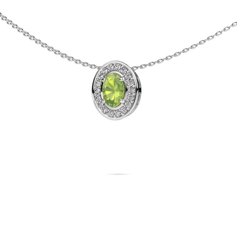 Necklace Madelon 585 white gold peridot 6x4 mm