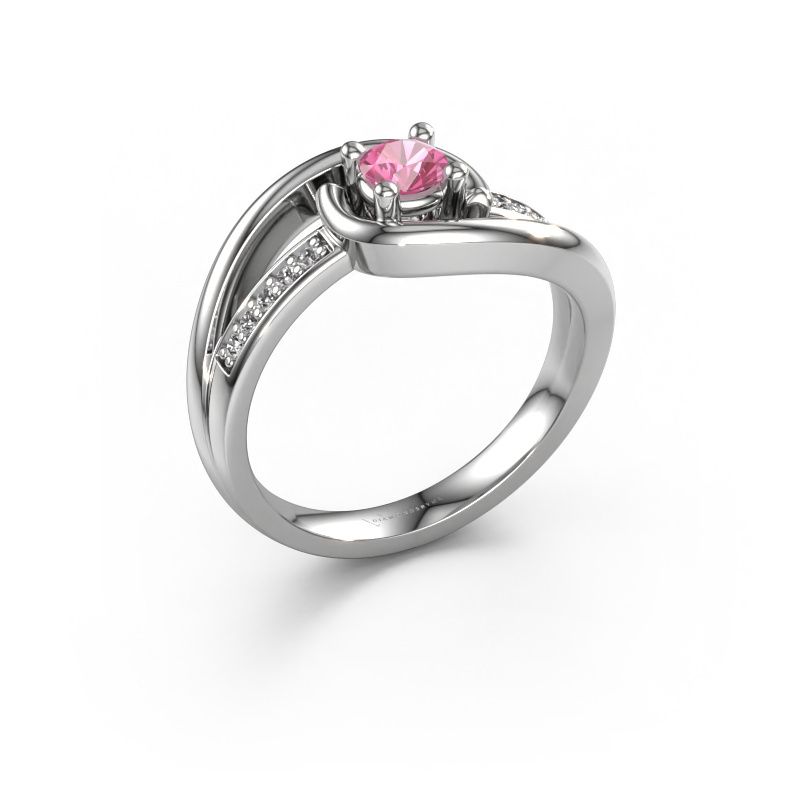 Ring Aylin 950 Platin Pink Saphir 4 mm