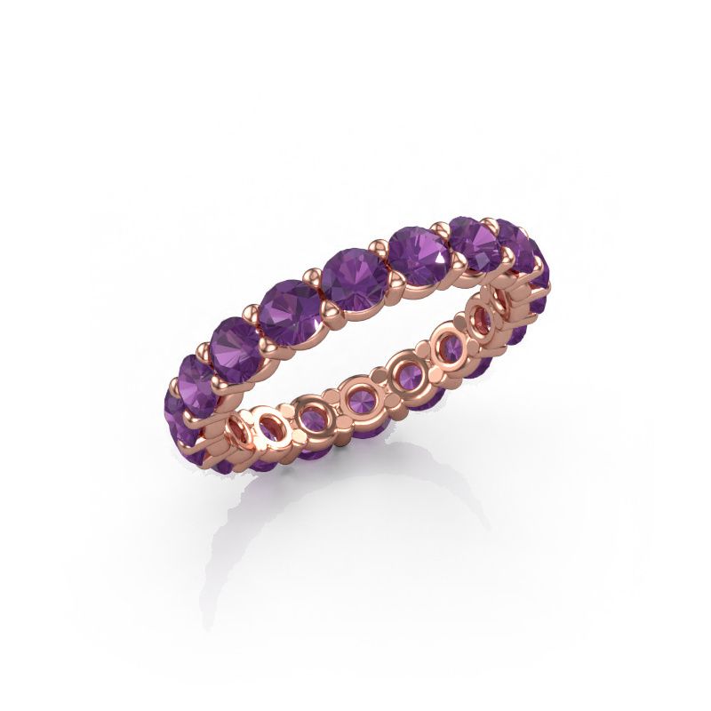 Ring Heddy rnd 3.4 585 rosé goud amethist 3.4 mm