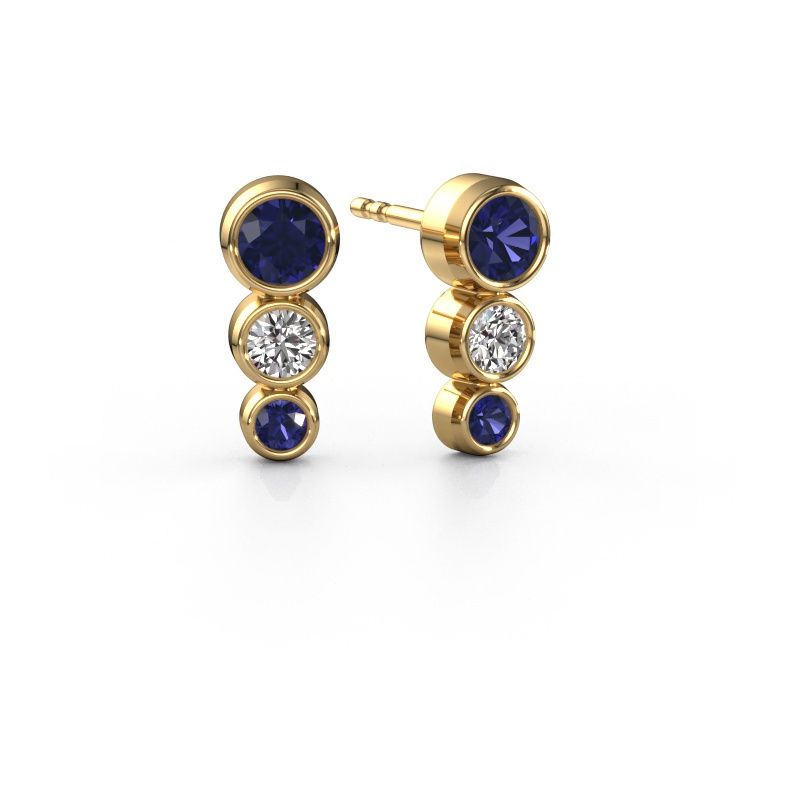 Stud earrings Linda 585 gold sapphire 3 mm