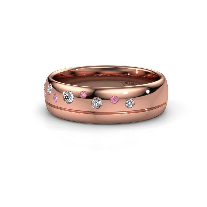 Image of Wedding ring WH0317L36AP<br/>585 rose gold ±6x1.7 mm<br/>Pink sapphire