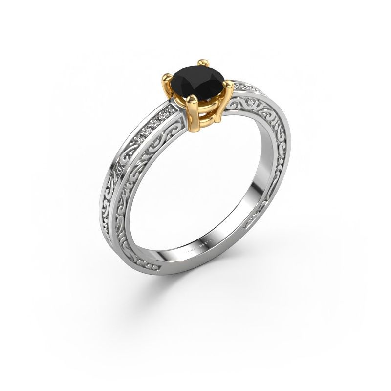 Verlobungsring Claudette 2 585 Weißgold Schwarz Diamant 0.64 crt