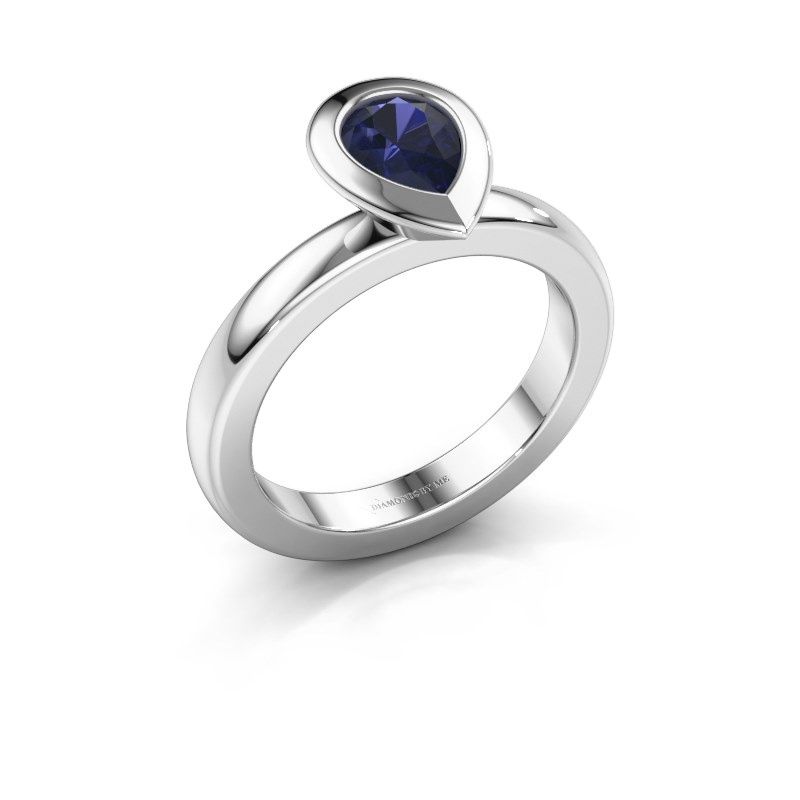 Image of Stacking ring Trudy Pear 950 platinum sapphire 7x5 mm