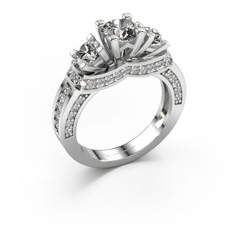 Bague de fiançailles Phileine 585 or blanc diamant 1.495 crt