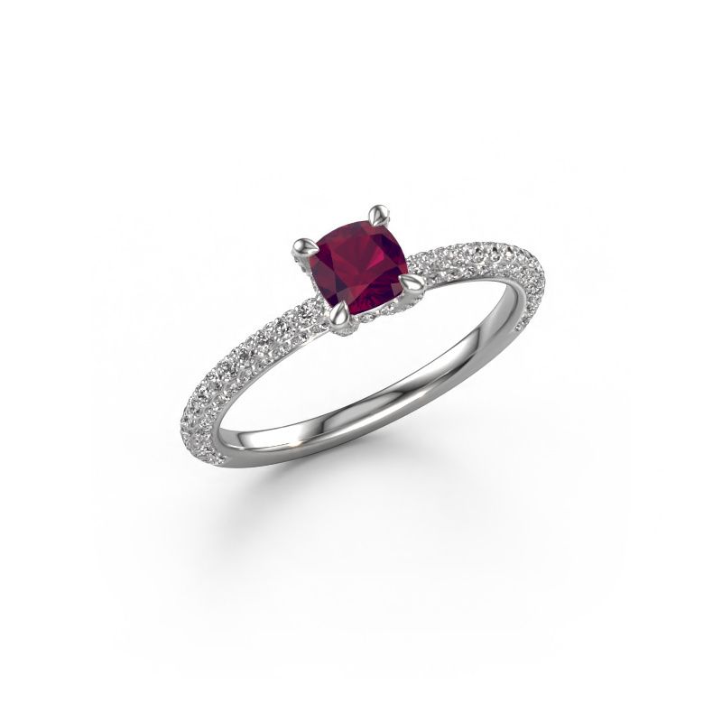 Verlobungsring Saskia 2 CUS 585 Weißgold Rhodolit 4.5 mm