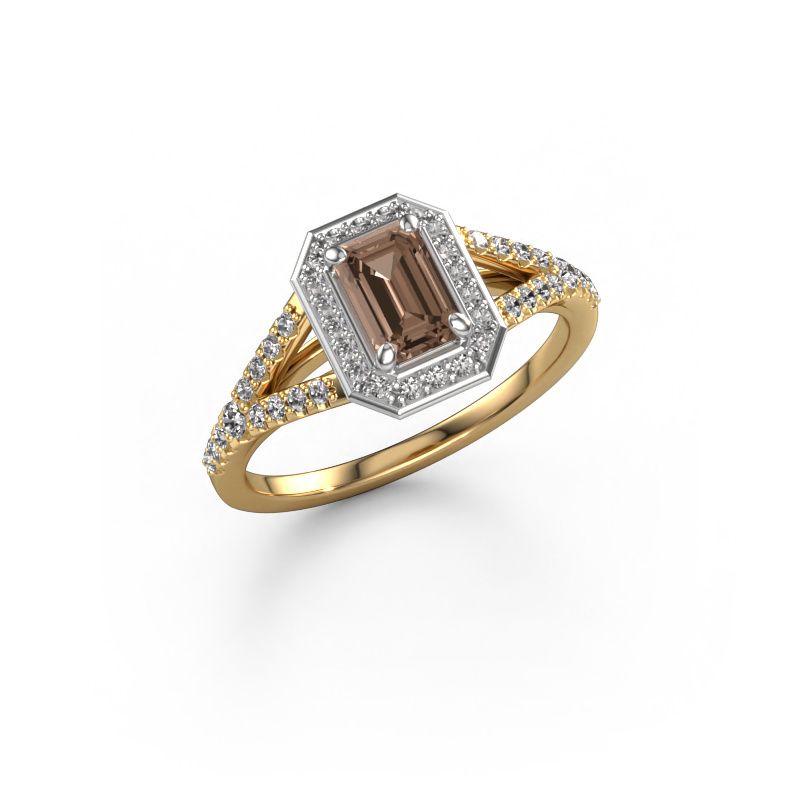 Engagement ring Pamela EME 585 gold brown diamond 0.987 crt