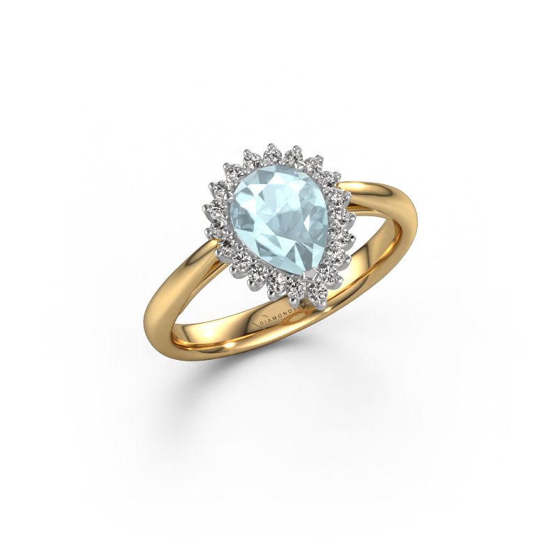 Engagement ring Tilly per 1 585 gold aquamarine 8x6 mm