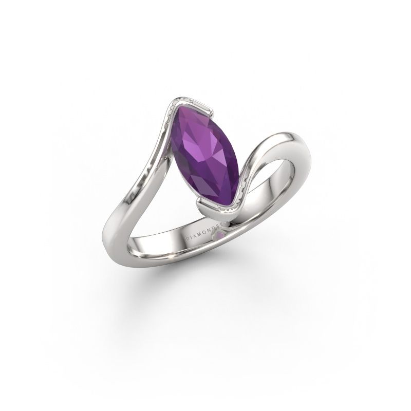 Verlobungsring Eve 585 Weißgold Amethyst 10x5 mm