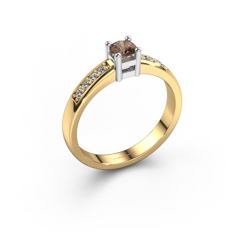 Verlobungsring Eline 2 585 Gold Braun Diamant 0.32 crt