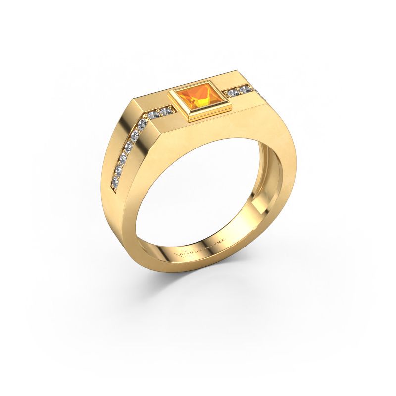 Men's ring Robertus 2 585 gold citrin 4 mm