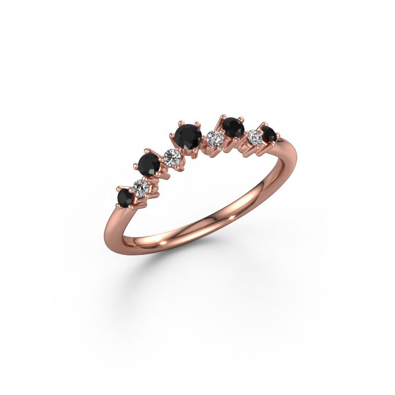 Zijring Carly A 585 rosé goud zwarte diamant 0.312 crt