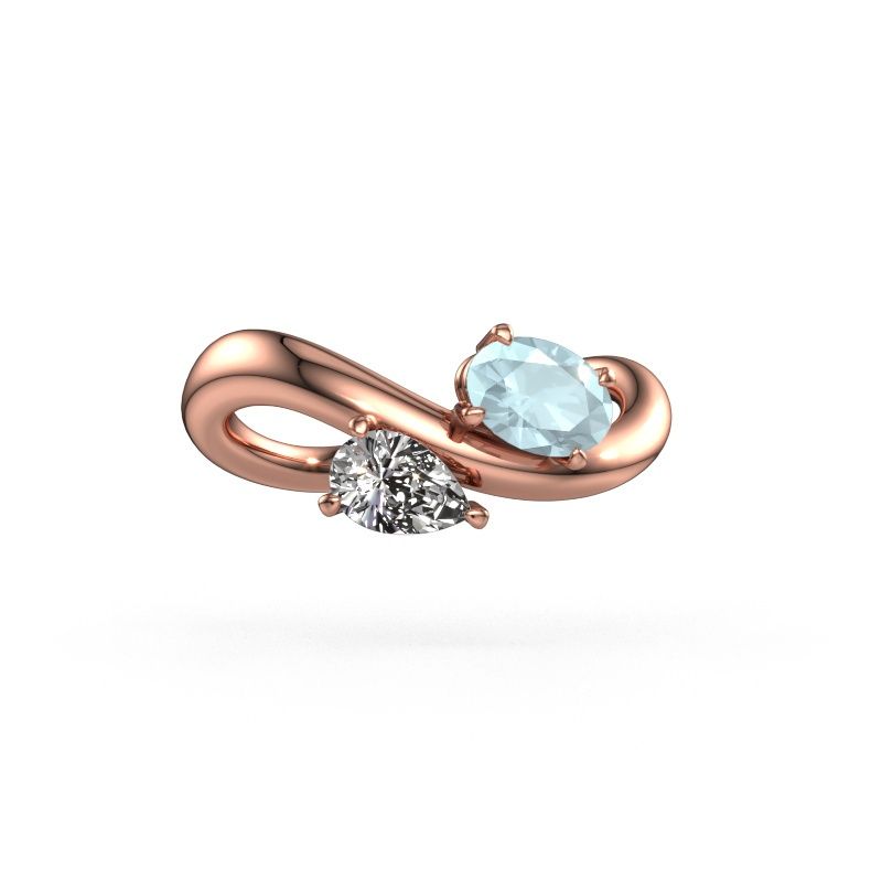Verlobungsring Chloe OVL-PER 585 Roségold Aquamarin 6.5x4.5 mm