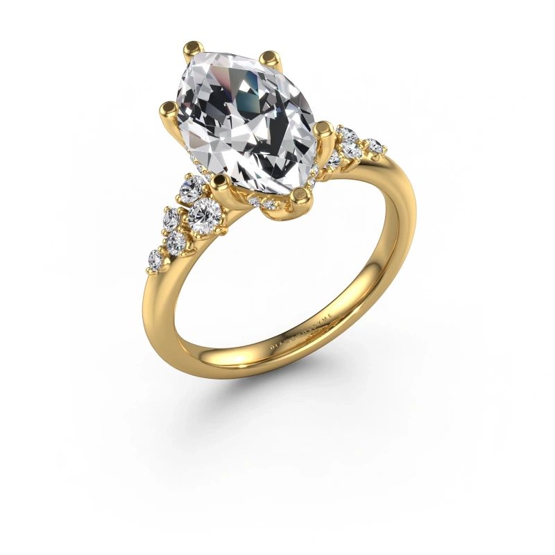 Engagement ring Emma MRQ 585 gold lab grown diamond 3.33 crt