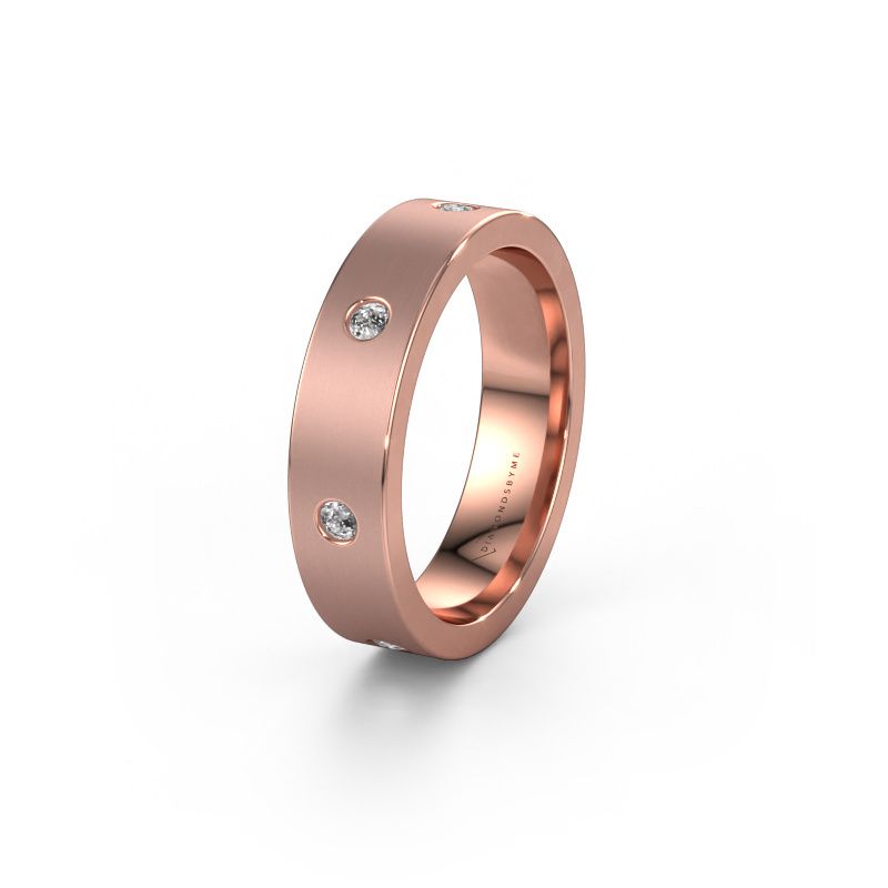 Trouwring WH0105L15BM 585 rosé goud zirkonia 2 mm ±5x2 mm