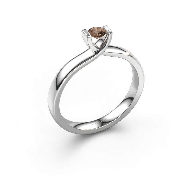 Ring Noor 585 white gold brown diamond 0.20 crt