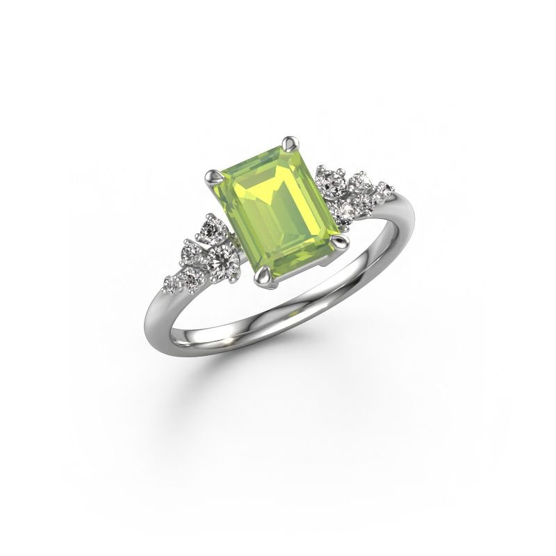 Verlobungsring Royce EME 950 Platin Peridot 8x6 mm