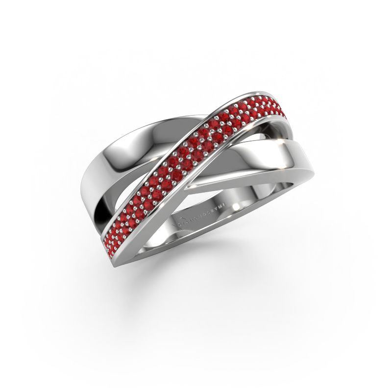 Ring Denisse 950 platina robijn 1 mm