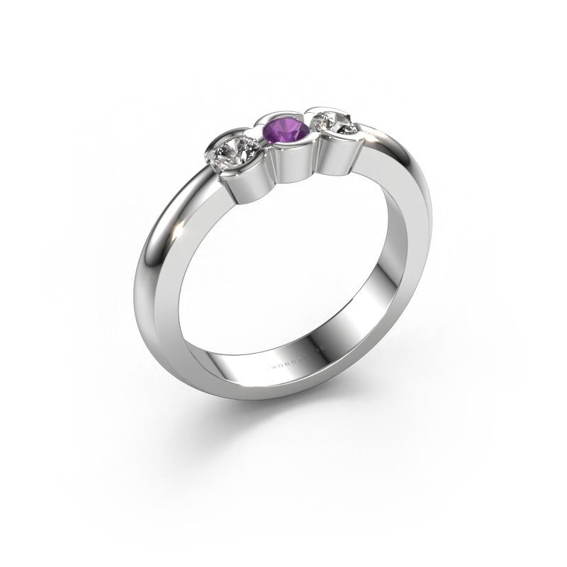 Ring Lotte 3 585 white gold amethyst 3 mm
