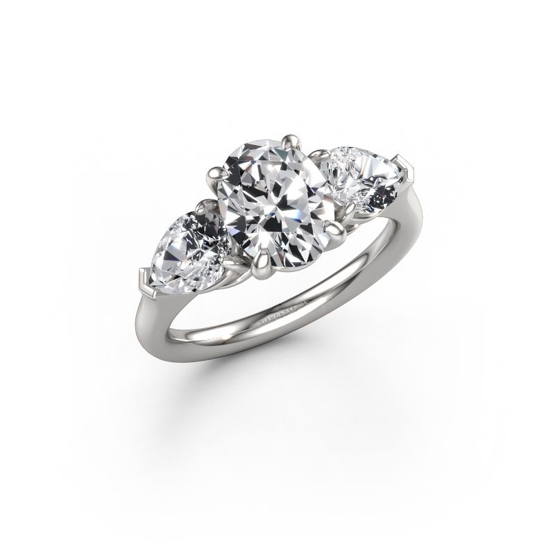 Engagement ring Carma OVL 585 white gold diamond 3.10 crt