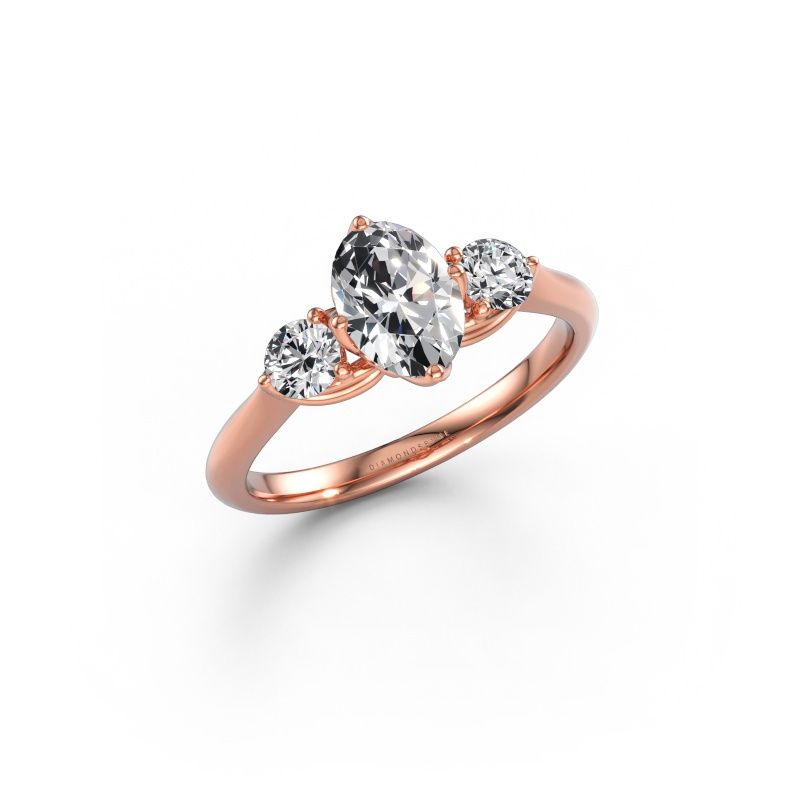 Engagement ring Vosje OVL 585 rose gold lab grown diamond 1.20 crt