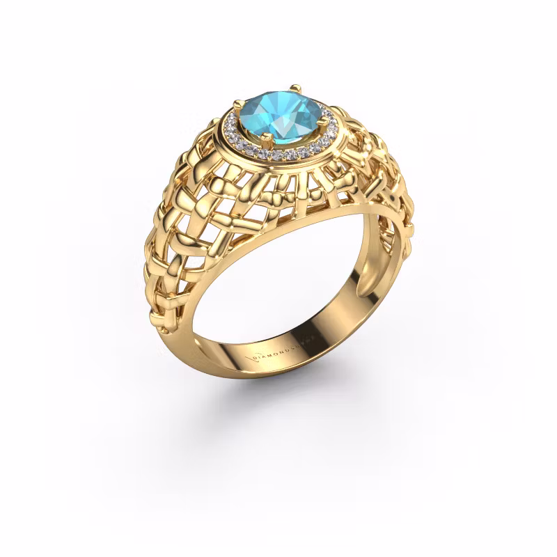 Pinky ring Jens 585 gold blue topaz 6.5 mm
