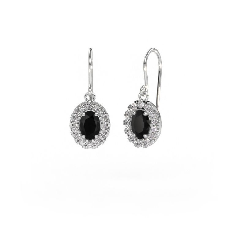 Pendants d'oreilles Jorinda 1 585 or blanc diamant noir 2.66 crt