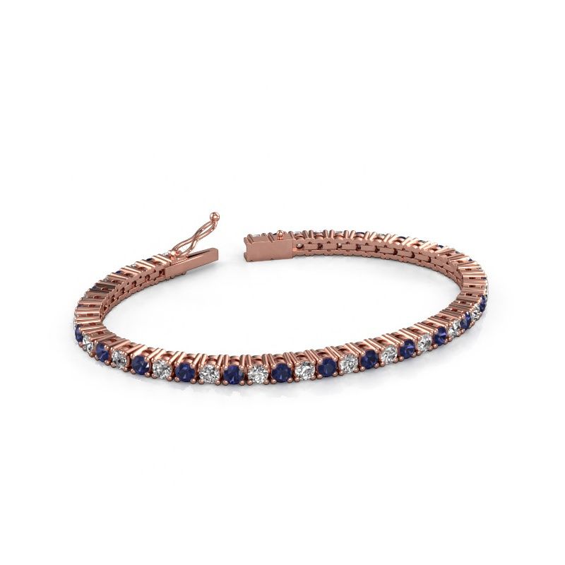 Bracelet tennis Karin 3.5 mm 585 or rose zircone 3.5 mm